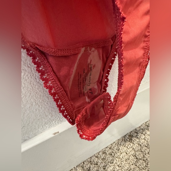 NWT Free People Sheer Meadows sheer, floral-embroidered bodysuit w/ V-neckline - Picture 8 of 11